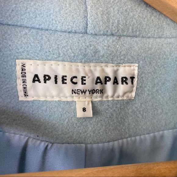 APiece Apart Esta Wool Long Coat Double Breasted Pastel Blue - Picture 3 of 10
